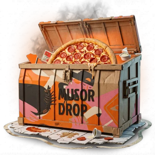 Кейс Коробка пиццы на Musor Drop